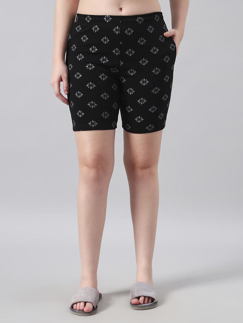 women printed mid rise loung wear shorts - 22022436 - Zoom Image - 0