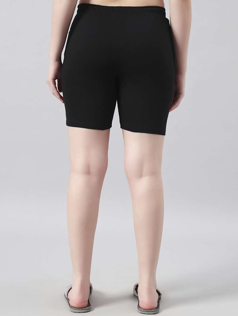 women solid mid rise loung wear shorts - 22022438 -  Standard Image - 3