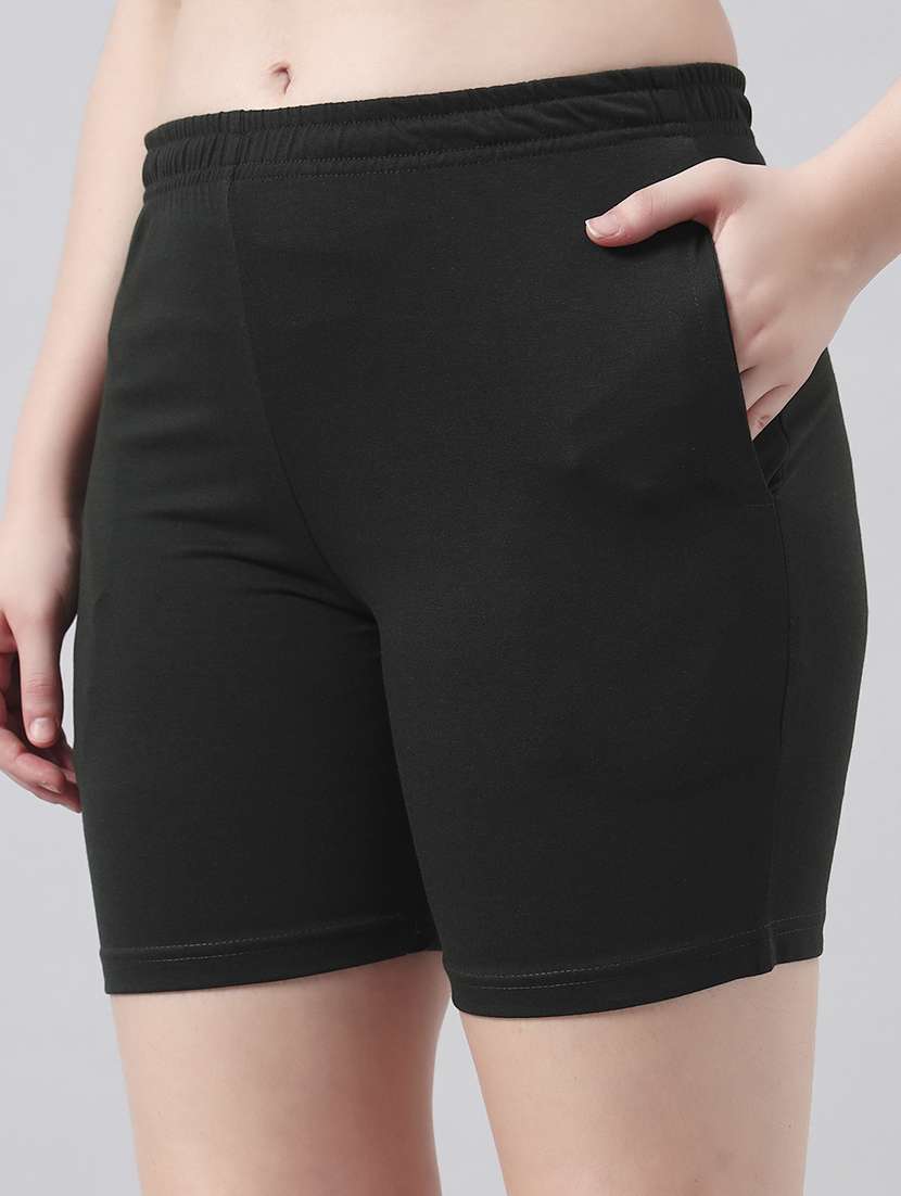 women solid mid rise loung wear shorts - 22022440 - Standard Image - 5