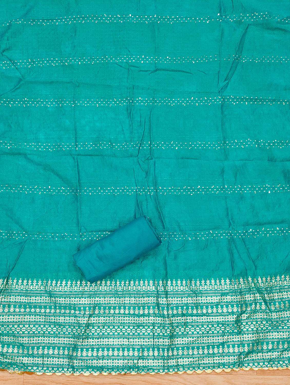 women printed embroidered unstitched suit set - 22022442 -  Standard Image - 3