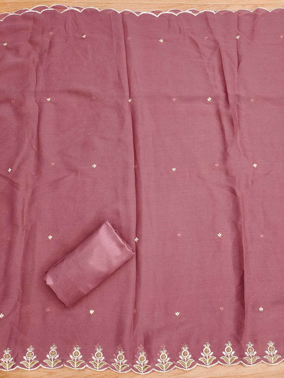 women solid with work embroidered unstitched suit set - 22022453 -  Standard Image - 3