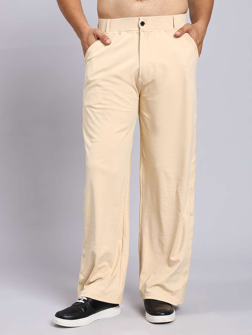 men solid mid rise loose fit chinos  - 22022467 -  Zoom Image - 0