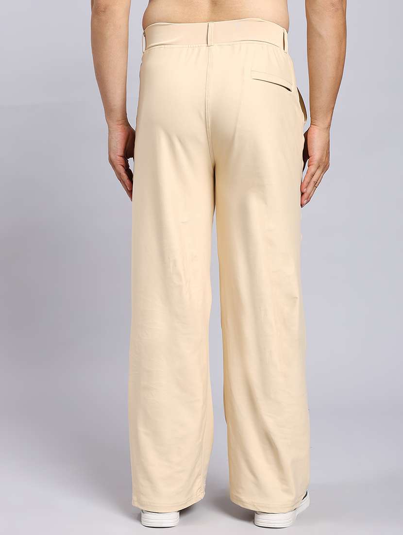 men solid mid rise loose fit chinos  - 22022467 -  Standard Image - 3