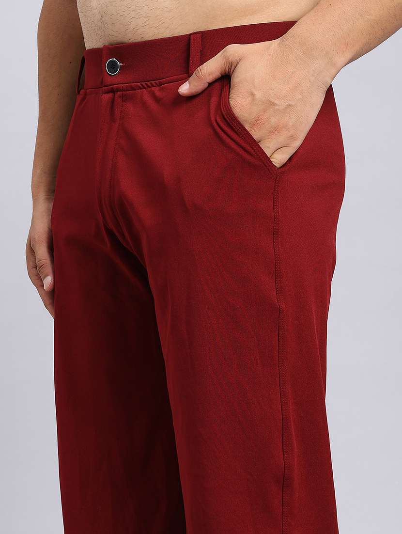 men solid mid rise loose fit chinos  - 22022470 -  Standard Image - 3