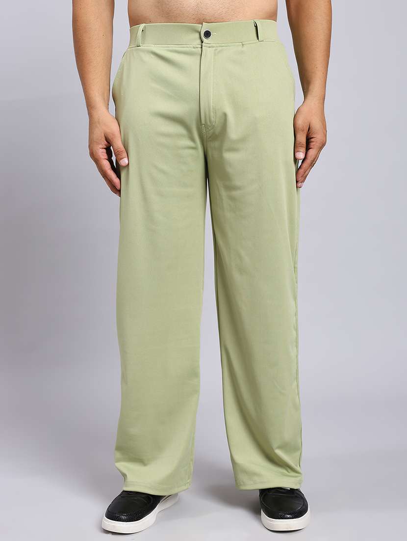 men solid mid rise loose fit chinos  - 22022478 -  Zoom Image - 0