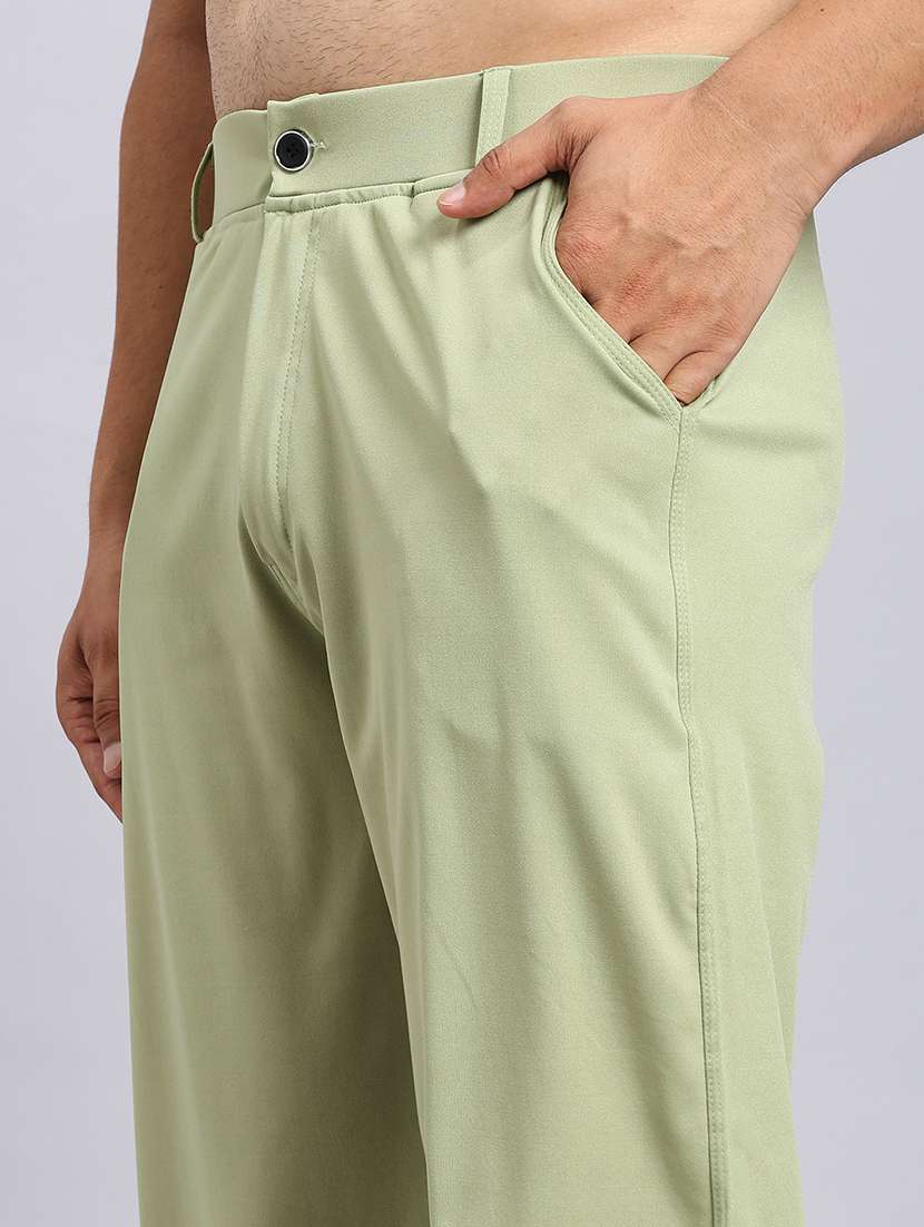 men solid mid rise loose fit chinos  - 22022478 -  Standard Image - 3