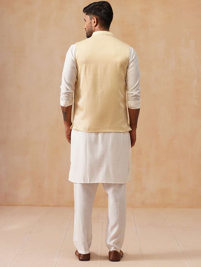 men embroidered mandarin collar nehru jacket - 22022545 -  Standard Image - 3