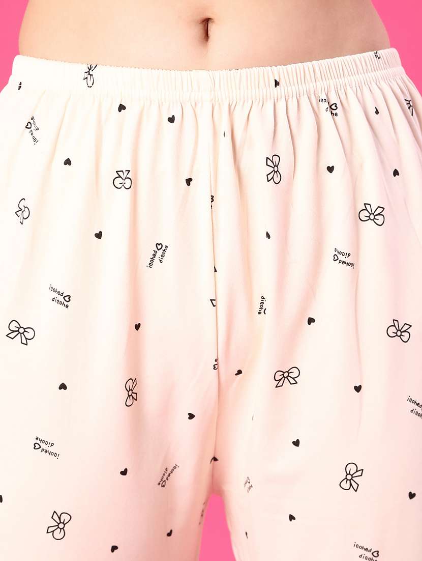 women printed short sleeve pyjama set nightwear - 22022689 -  Standard Image - 5