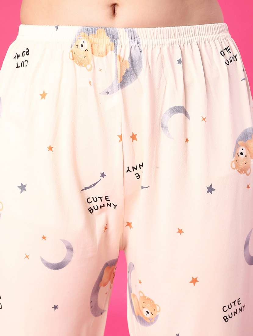 women printed short sleeve pyjama set nightwear - 22022692 -  Standard Image - 5