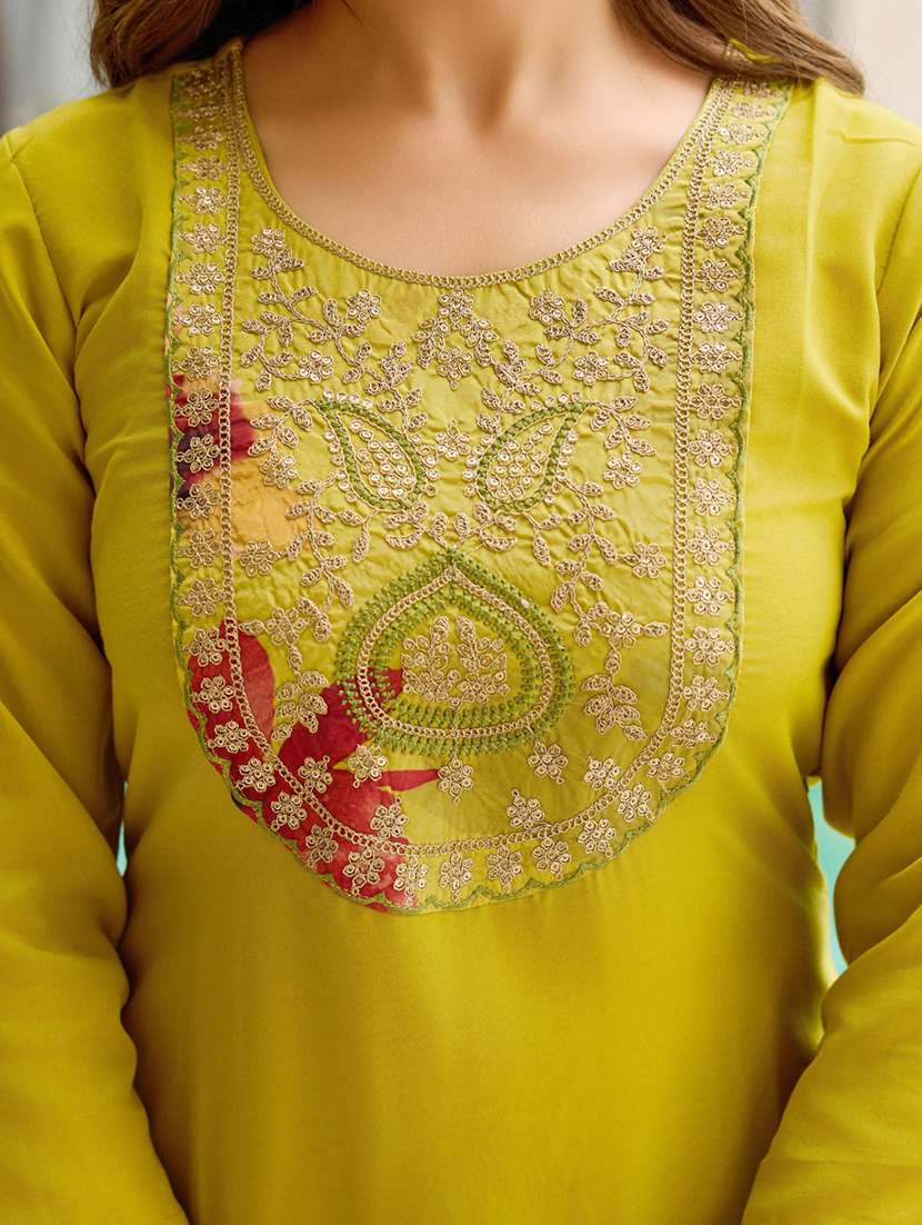 women embroidered three quarter sleeve kurta pant with dupatta set - 22022741 - Standard Image - 5