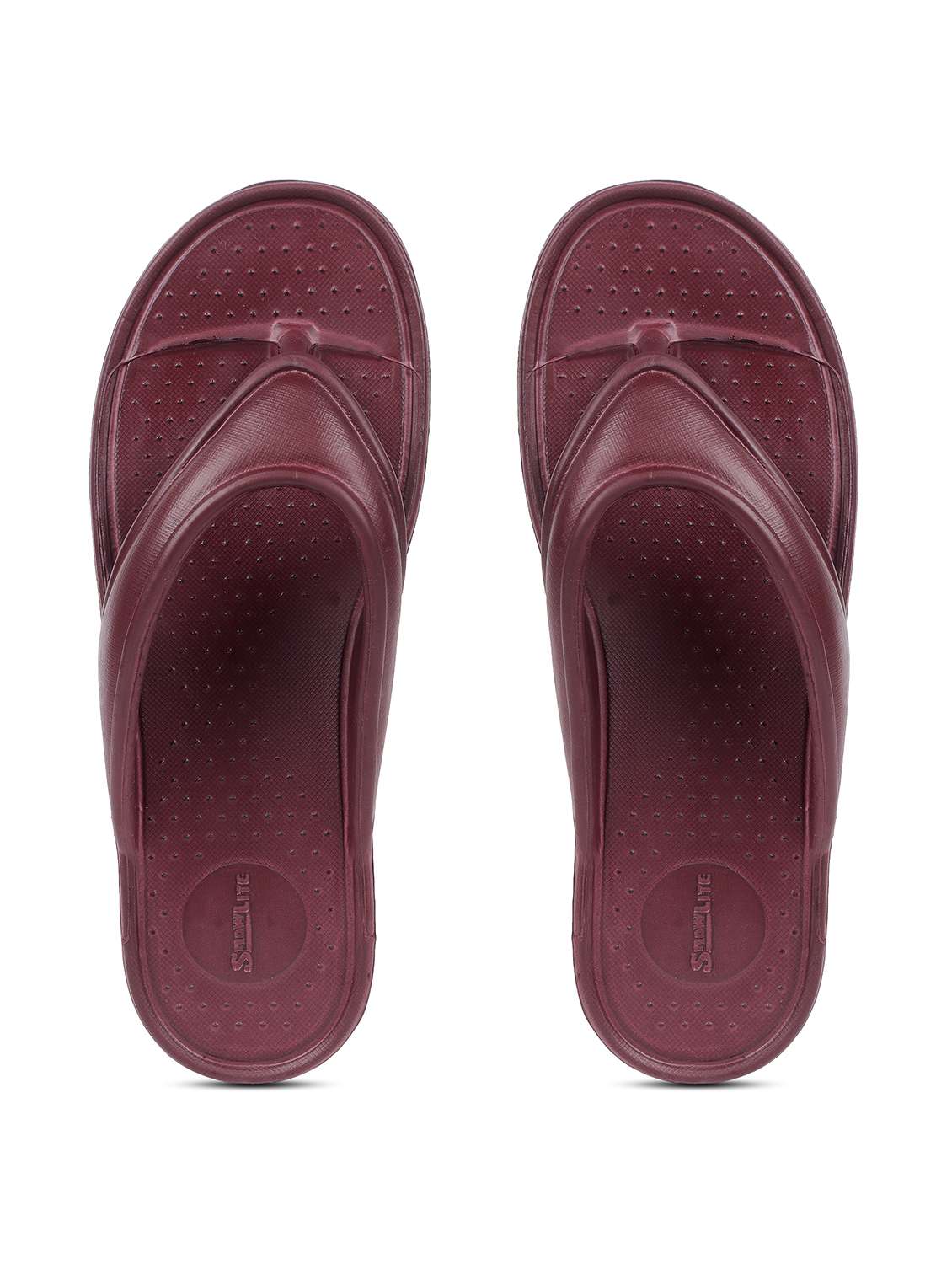 women solid maroon flip flop - 22023427 -  Standard Image - 5