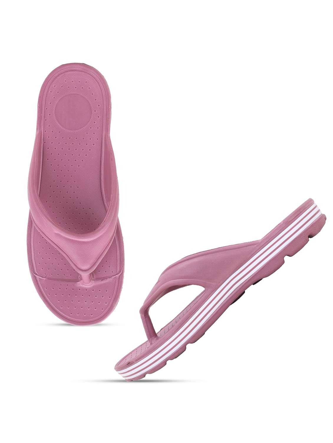 women solid peach slip on flip flop - 22023428 -  Standard Image - 3