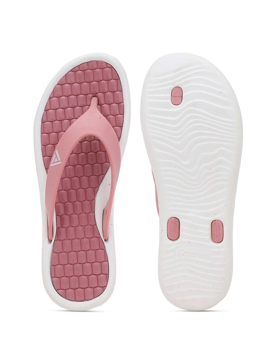 women solid peach flip flop - 22023435 -  Standard Image - 5