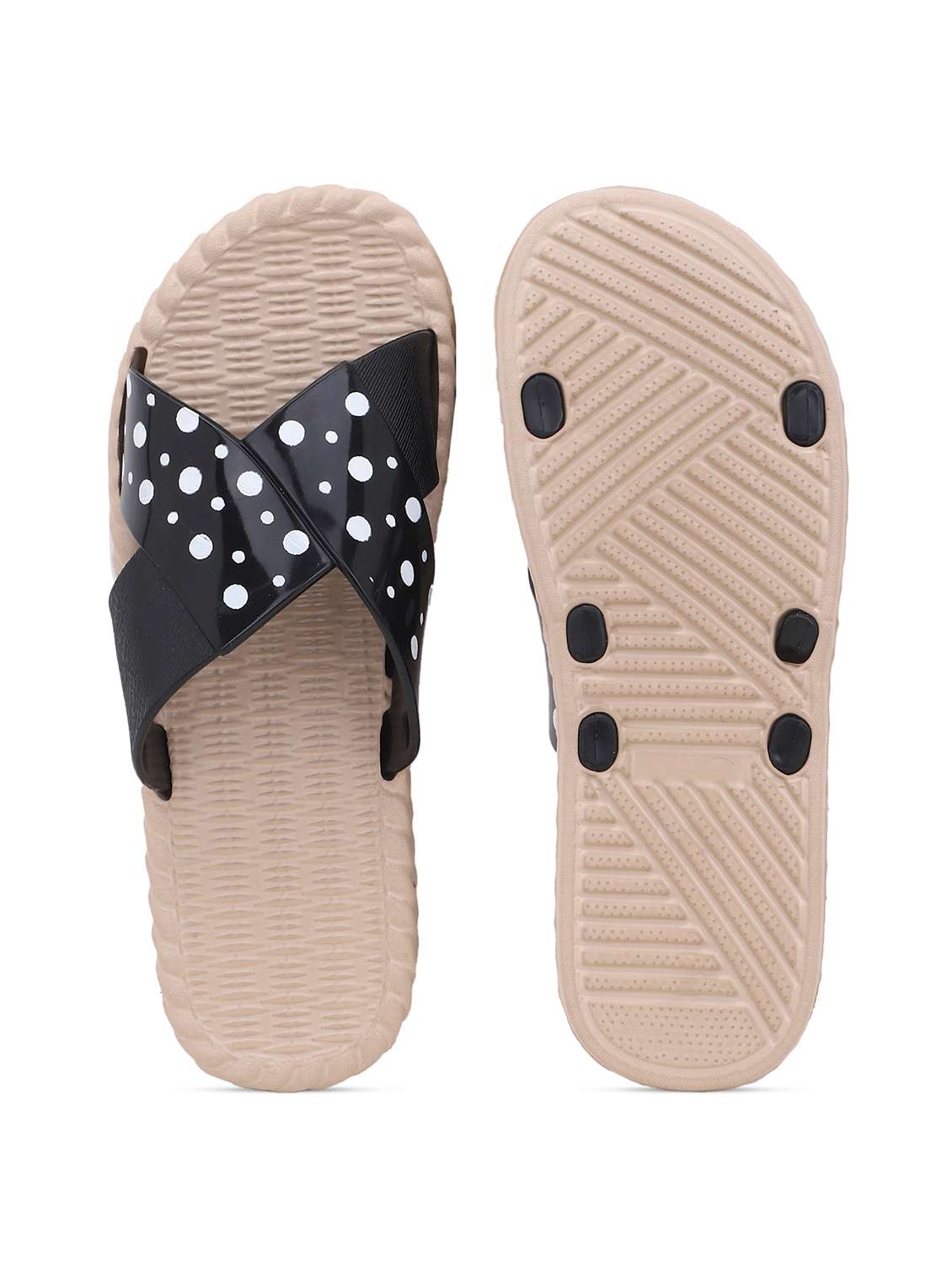 women black polka doted slides  - 22023436 -  Standard Image - 5