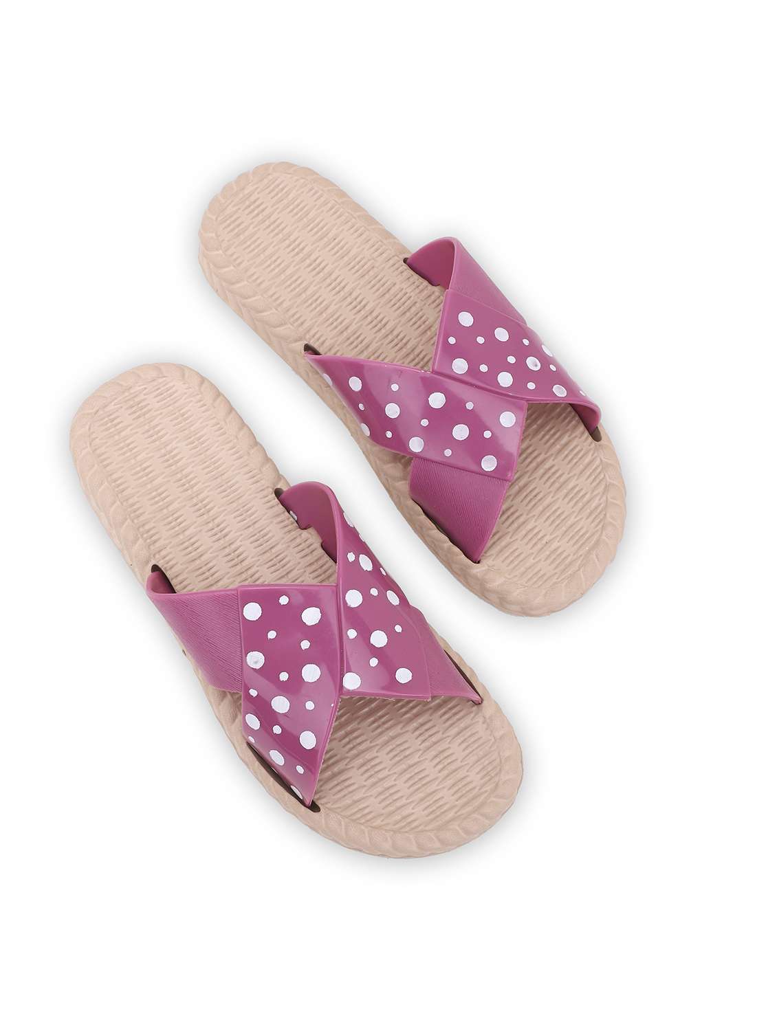 women purple polka doted slides  - 22023438 -  Standard Image - 3