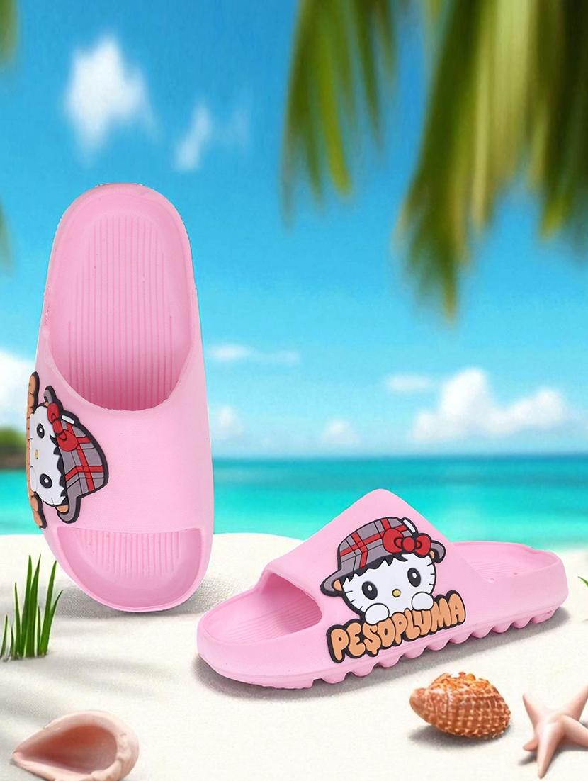 slides pink cartoon printed eva shoes
