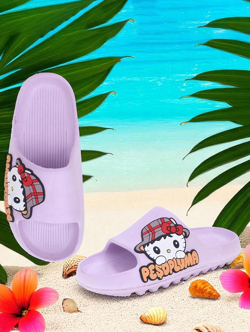 women printed lavender slides