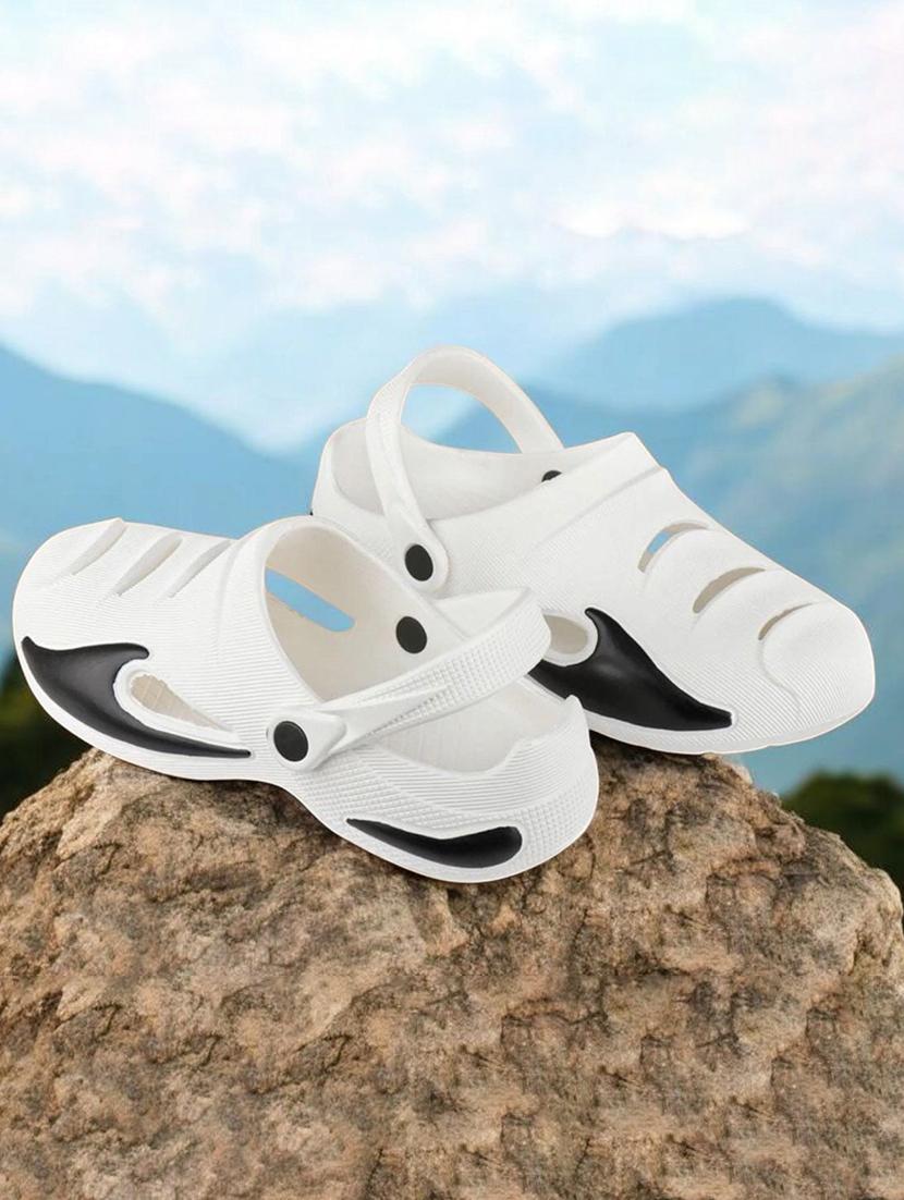 men's round toe white solid clogs - 22023984 - Zoom Image - 0