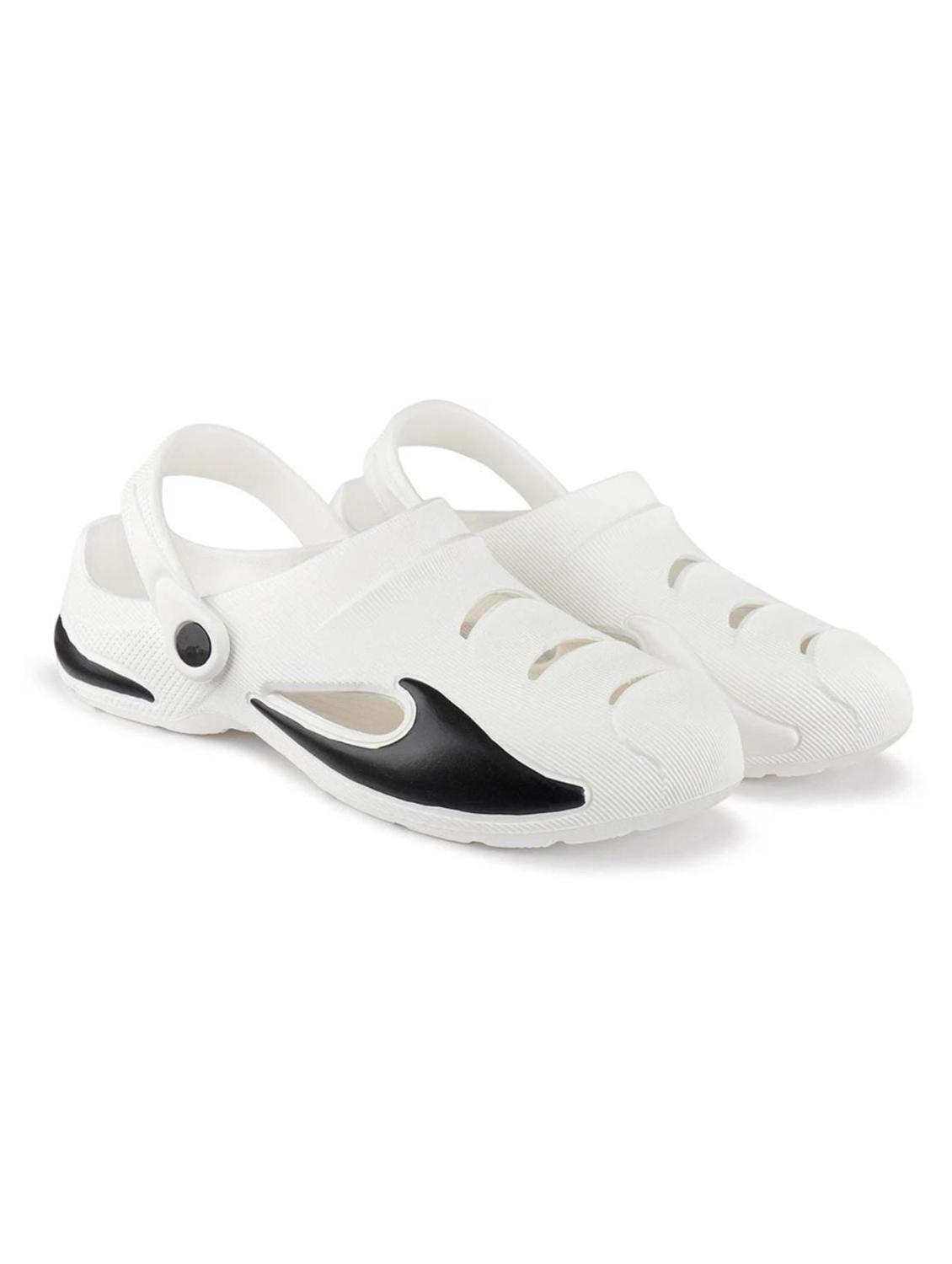 men's round toe white solid clogs - 22023984 - Standard Image - 3