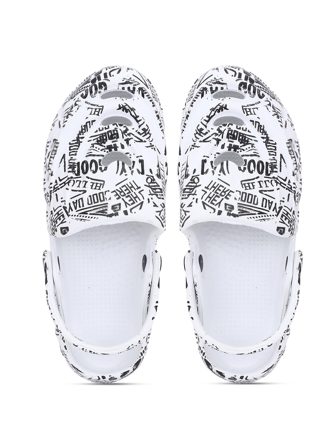 men's white printed slip-on clogs - 22023987 - Standard Image - 3