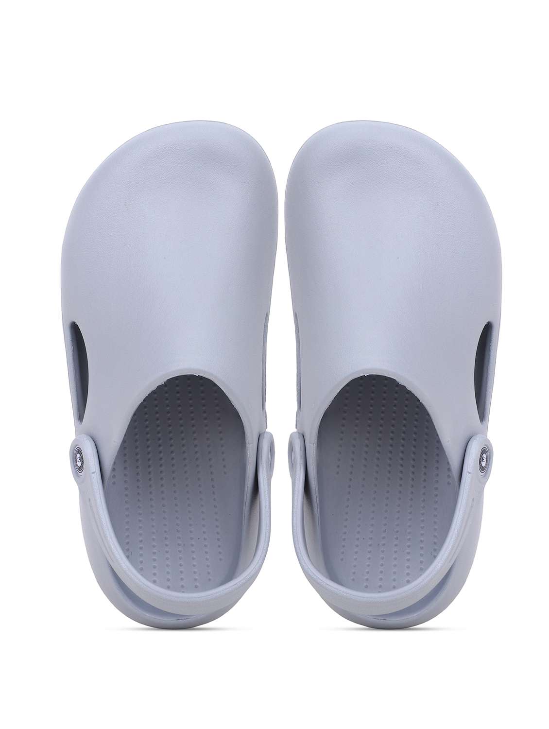 men's grey solid slip on clogs - 22023989 -  Standard Image - 3
