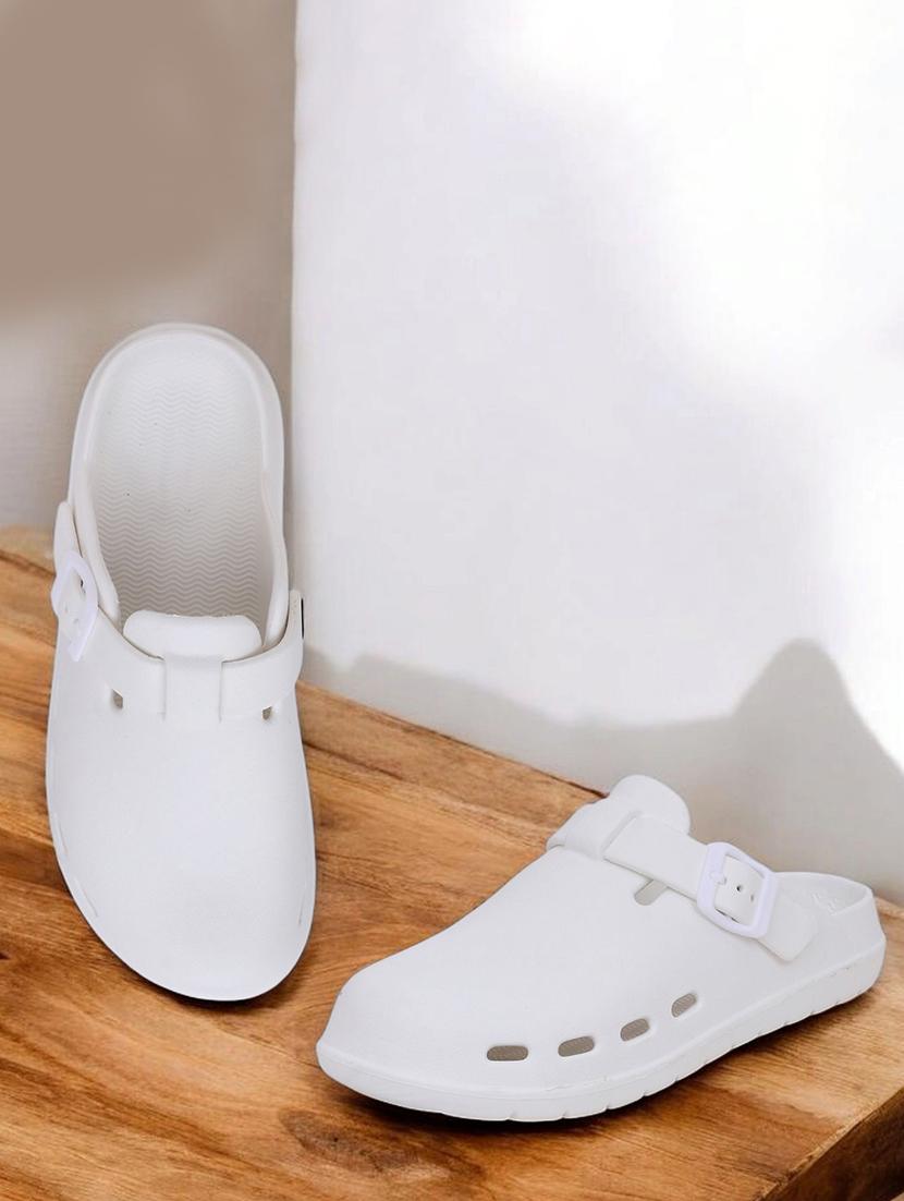 white solid rubber slip-on clogs - 22023993 -  Zoom Image - 0