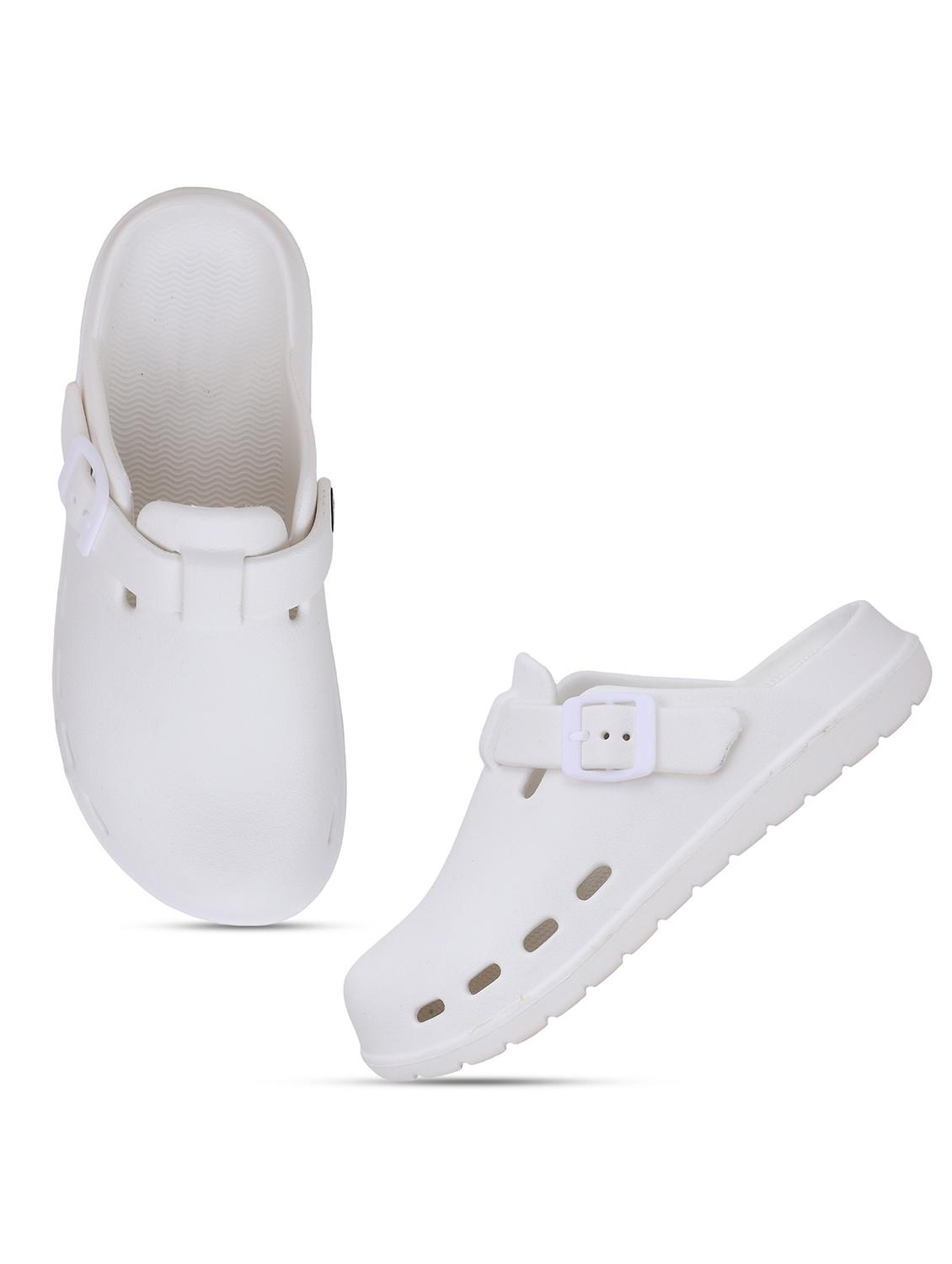 white solid rubber slip-on clogs - 22023993 - Standard Image - 3