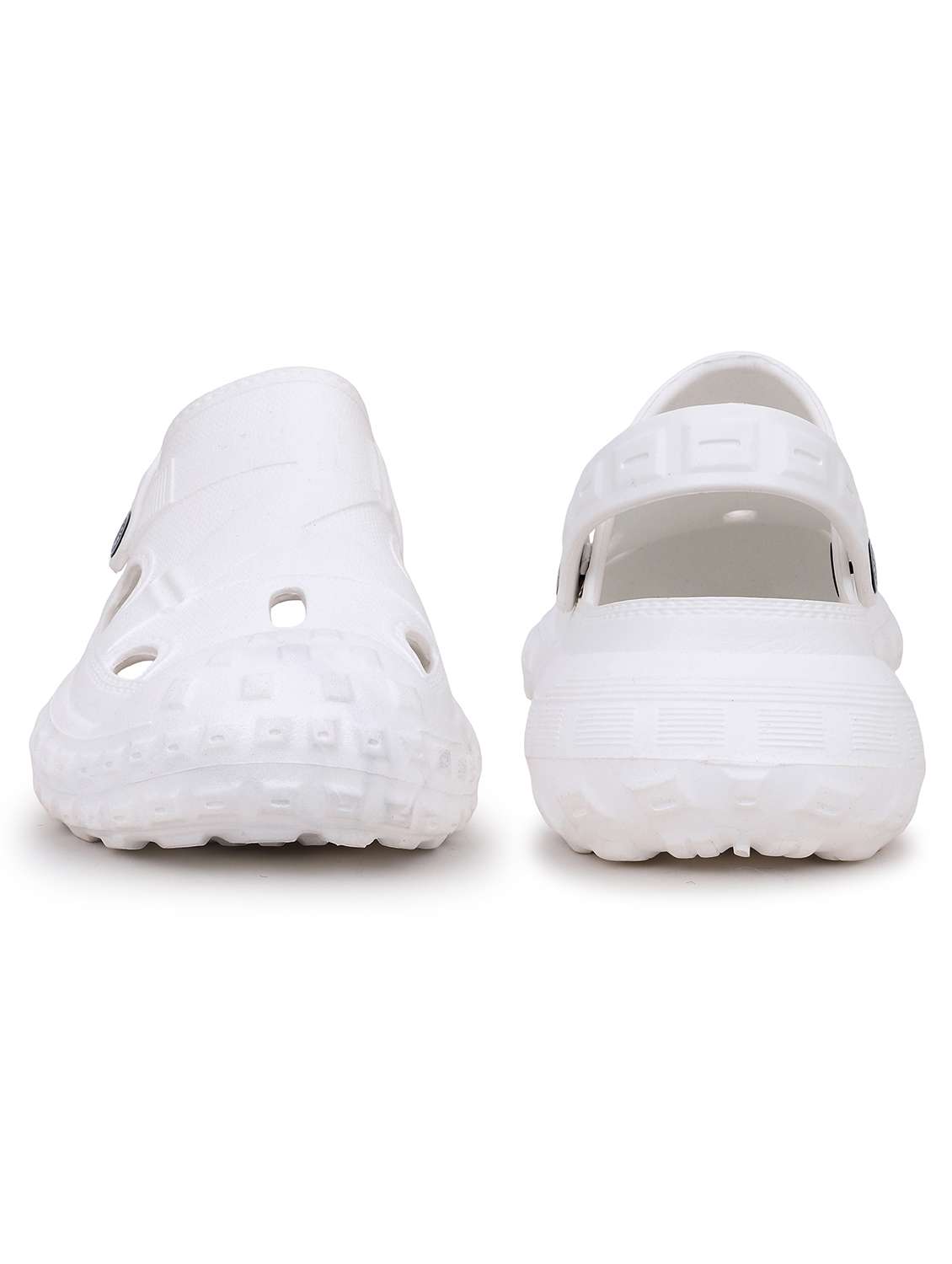 men's comfortable white solid casual clogs - 22023996 - Standard Image - 3