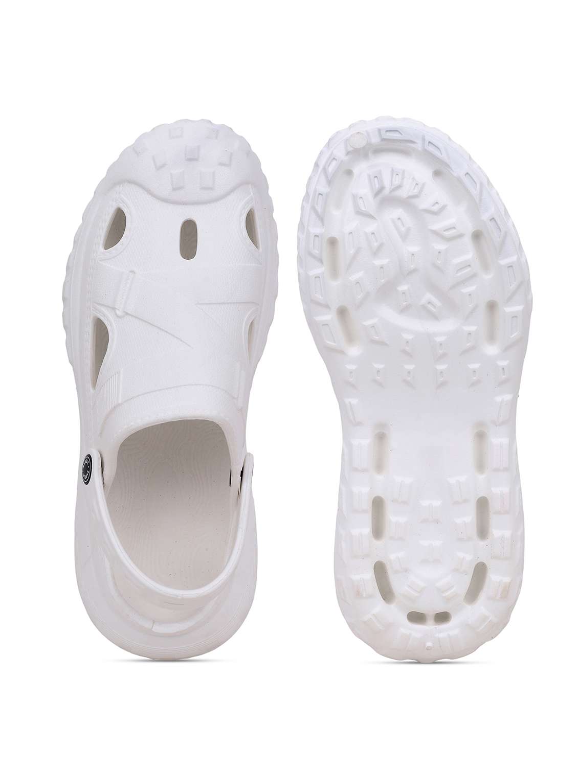 men's comfortable white solid casual clogs - 22023996 - Standard Image - 5