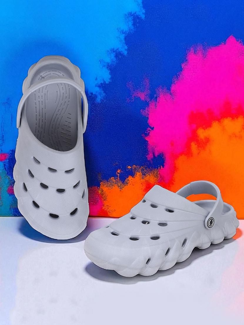 grey rubber slip on clogs for men - 22023999 -  Zoom Image - 0