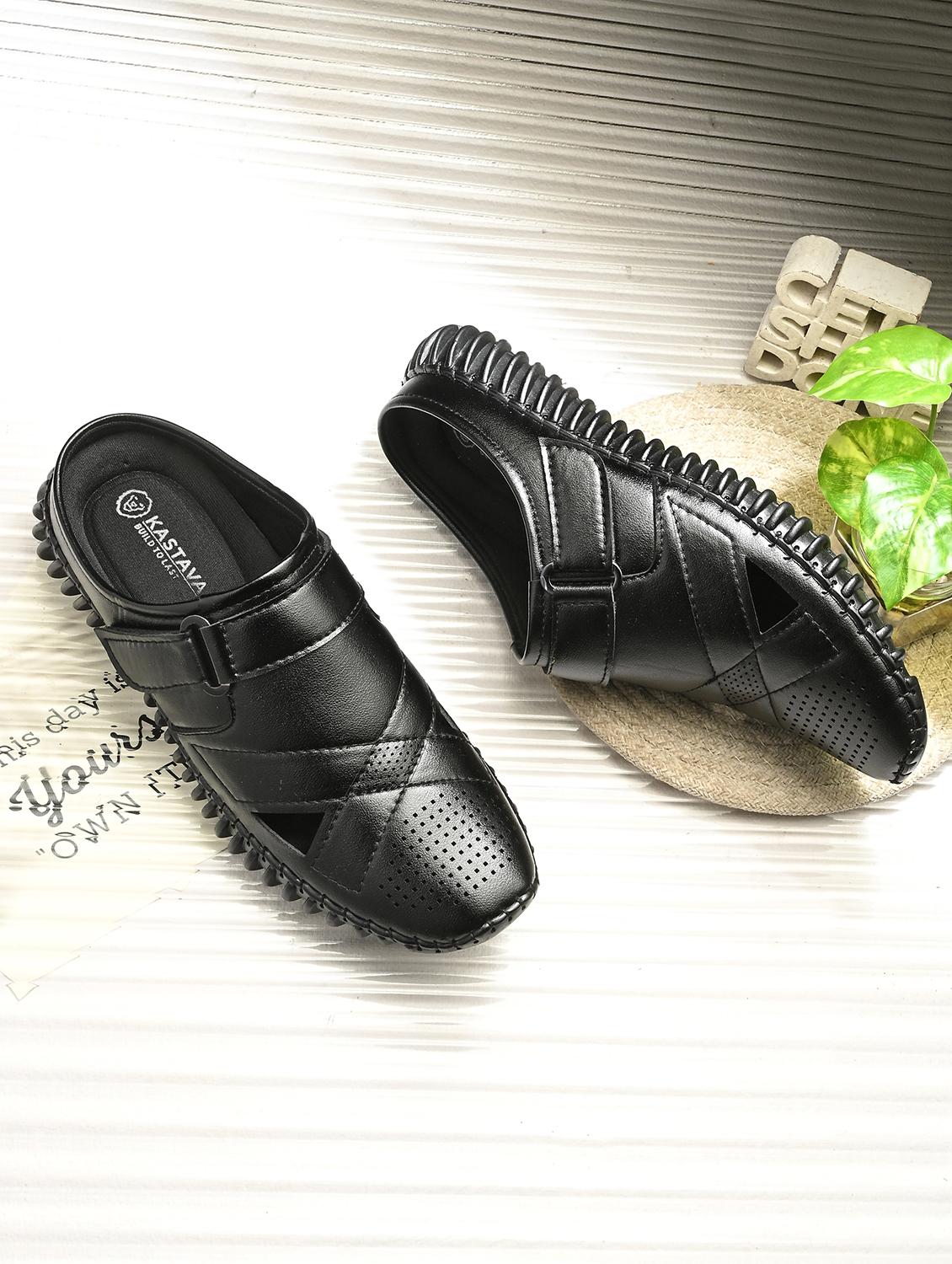 men solid black slip on mule - 22024658 - Zoom Image - 0