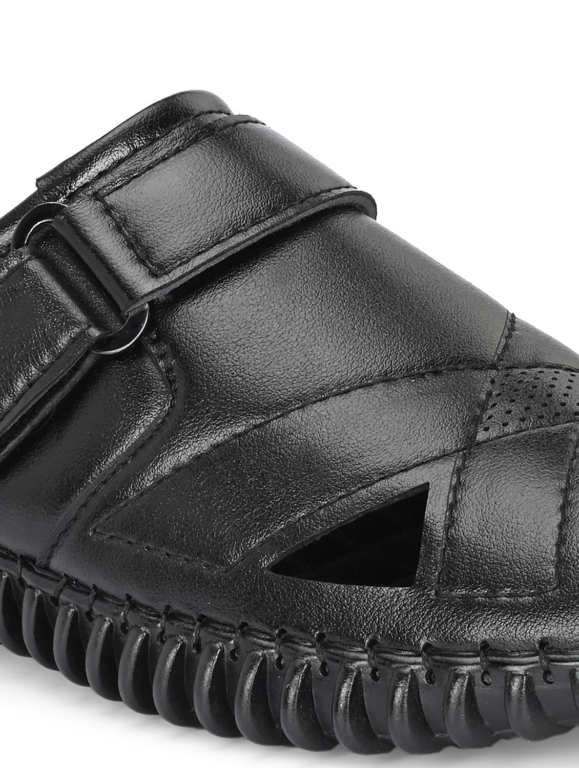 men solid black slip on mule - 22024658 - Standard Image - 5