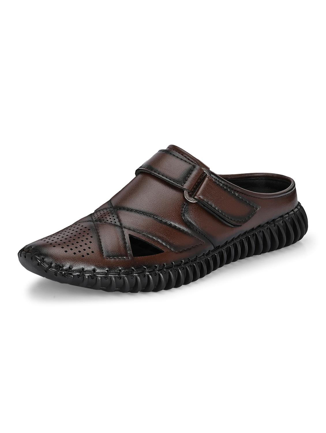 men solid brown slip on mule - 22024659 - Standard Image - 3