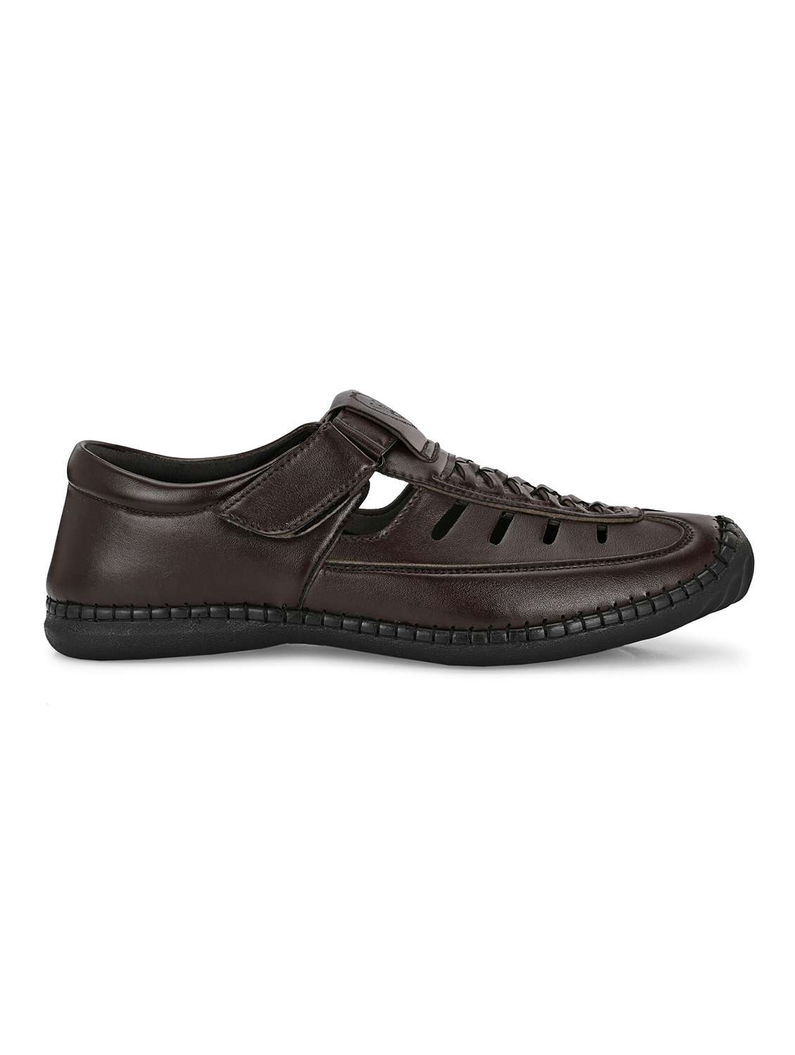 men solid brown slip on sandal - 22024661 - Standard Image - 3