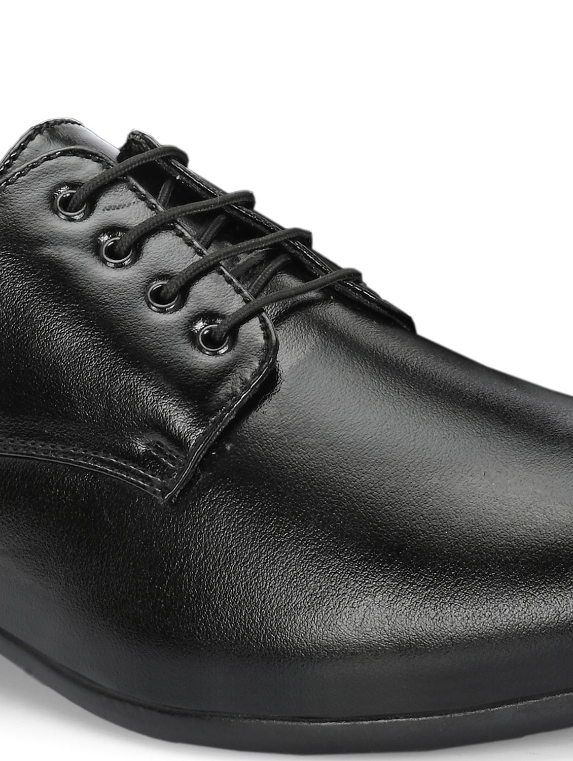 men solid black lace-up derby - 22024665 - Standard Image - 5