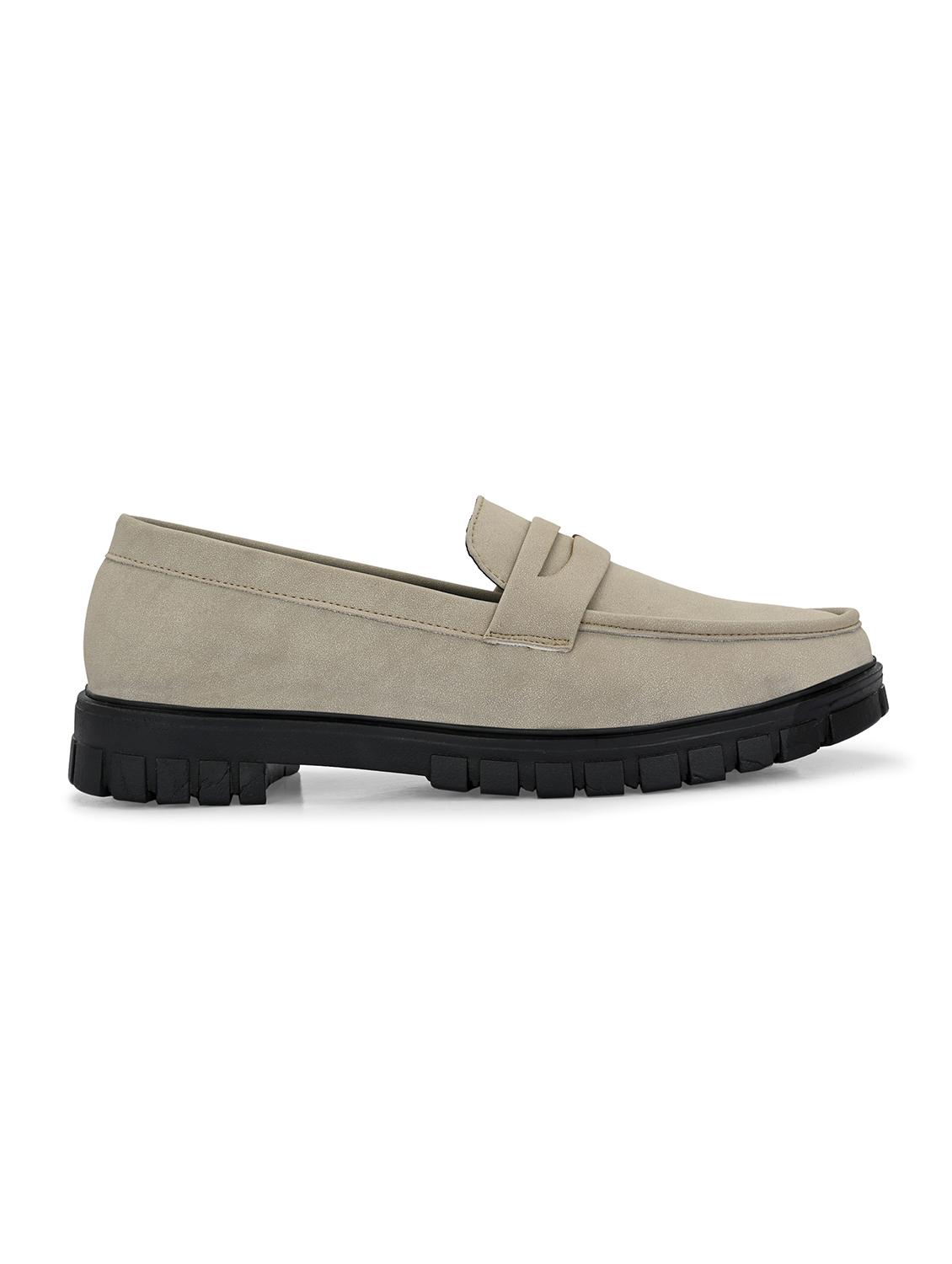 men solid cream slip on loafer - 22024668 - Standard Image - 3