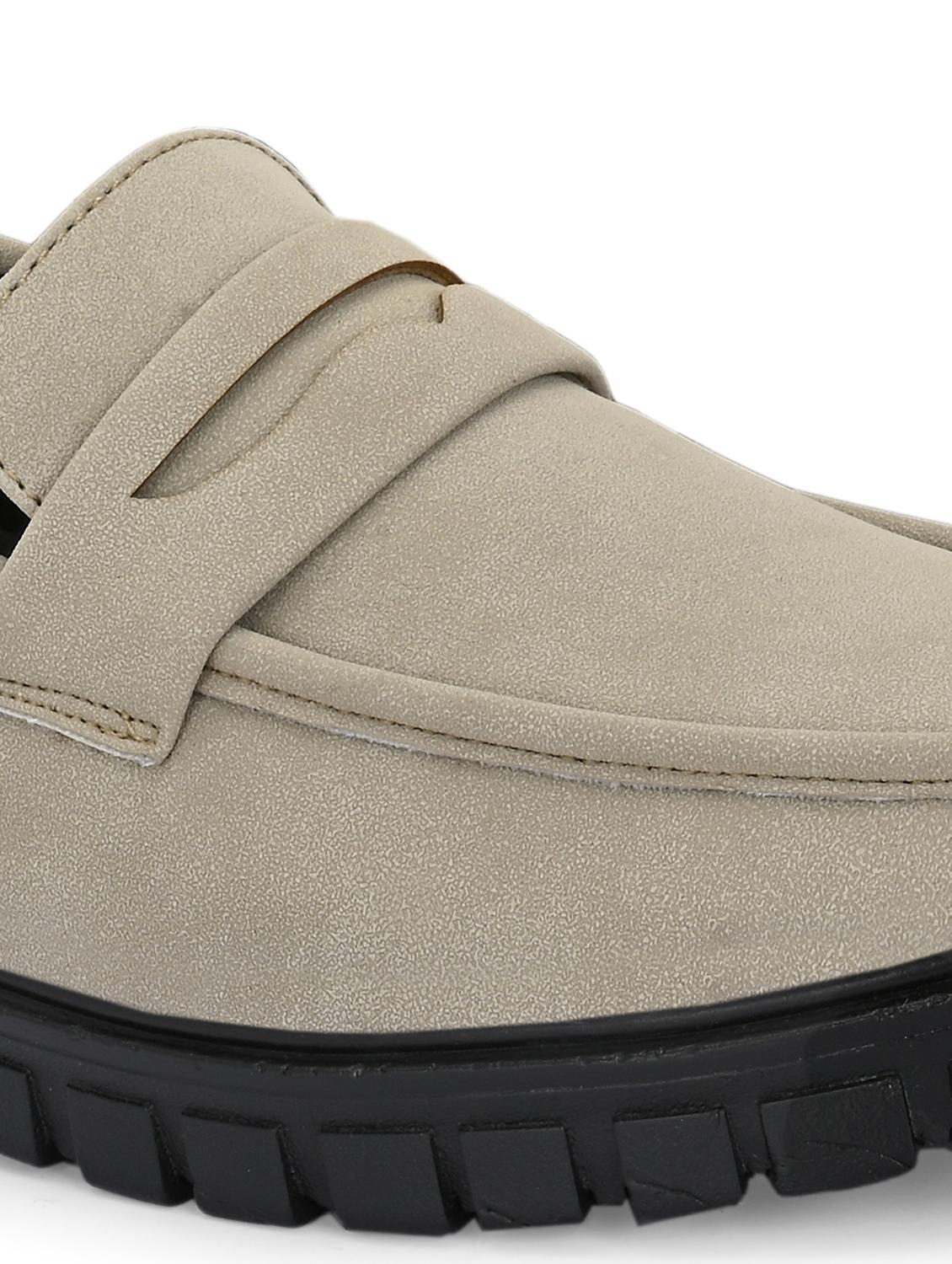 men solid cream slip on loafer - 22024668 - Standard Image - 5
