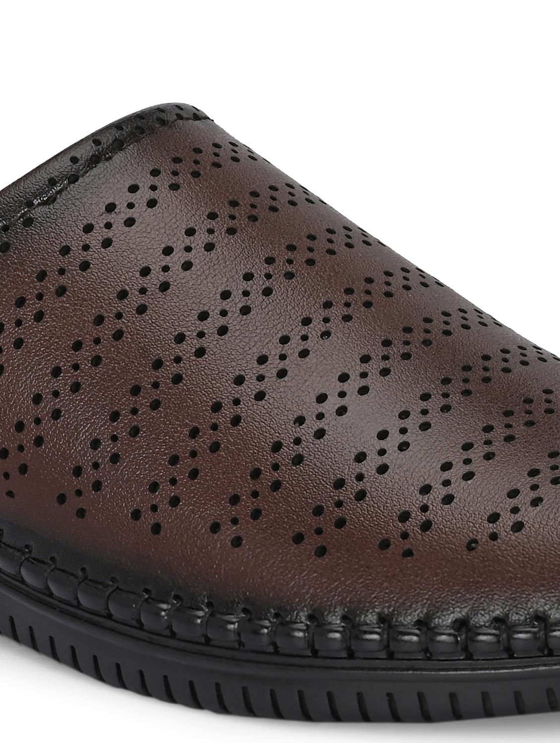 men solid brown slip on mule - 22024670 - Standard Image - 5