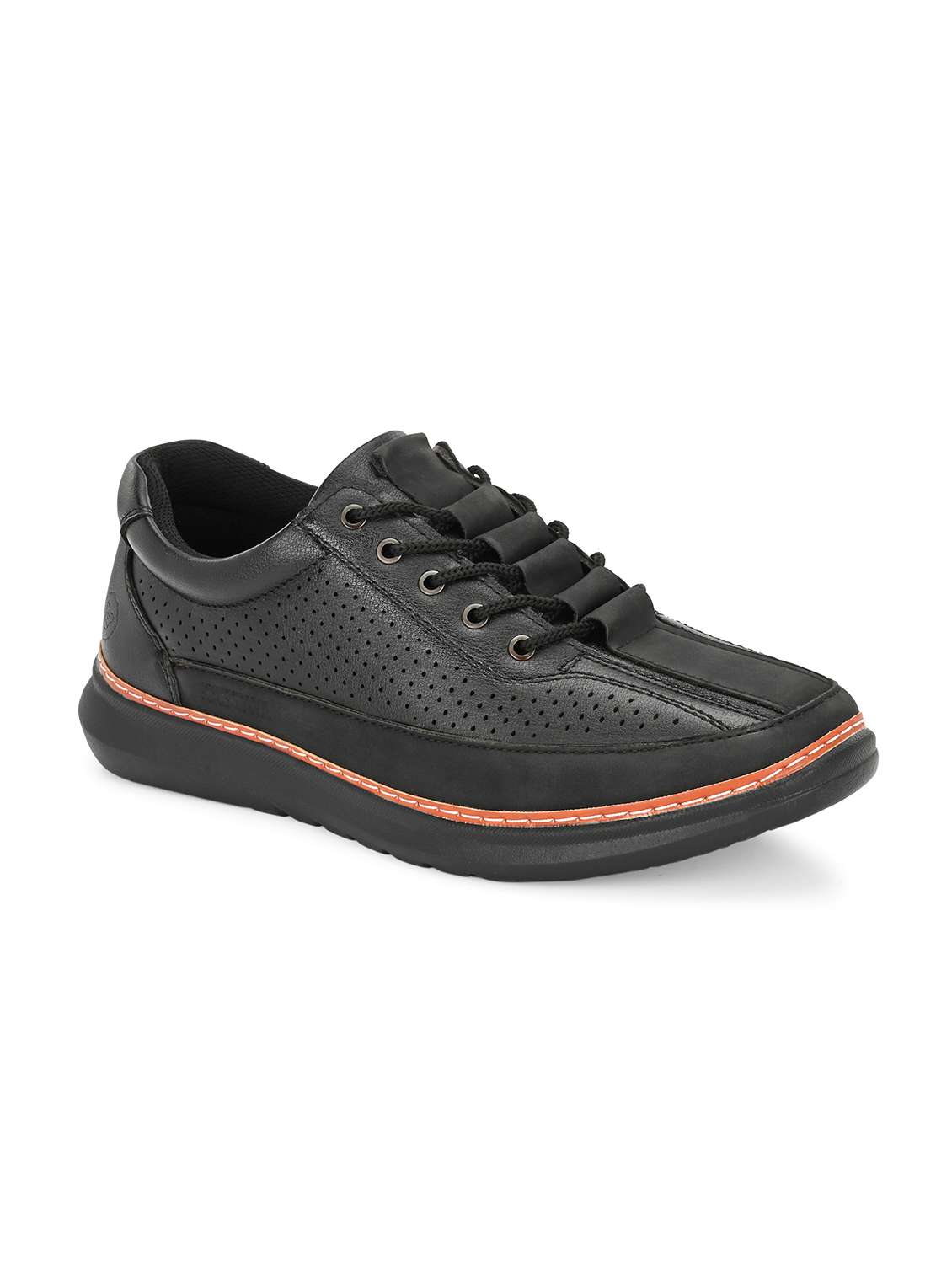 men solid black lace up sneaker - 22024671 -  Standard Image - 3