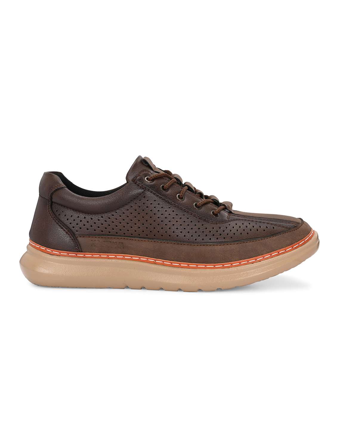 men solid brown lace up sneaker - 22024672 -  Standard Image - 3