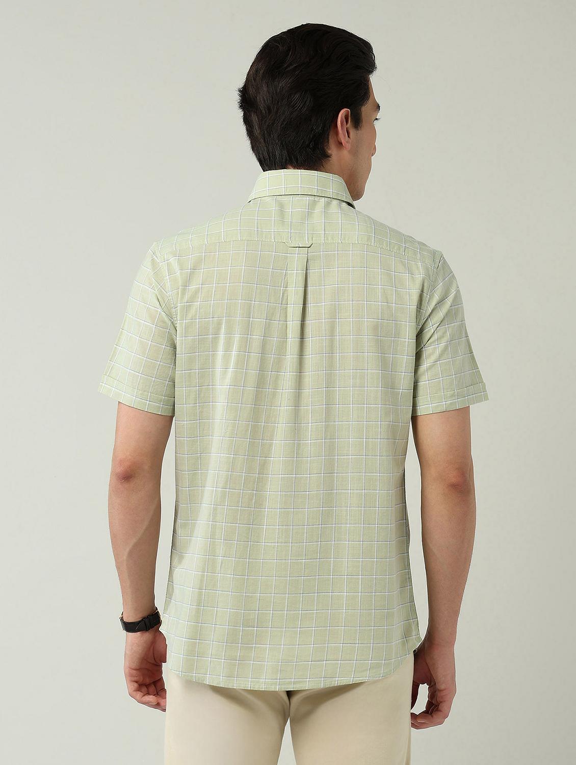 men checkered short sleeve slim fit casual shirt - 22024834 - Standard Image - 3