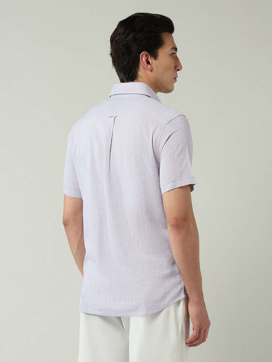 men self design short sleeve slim fit casual shirt - 22024835 -  Standard Image - 3