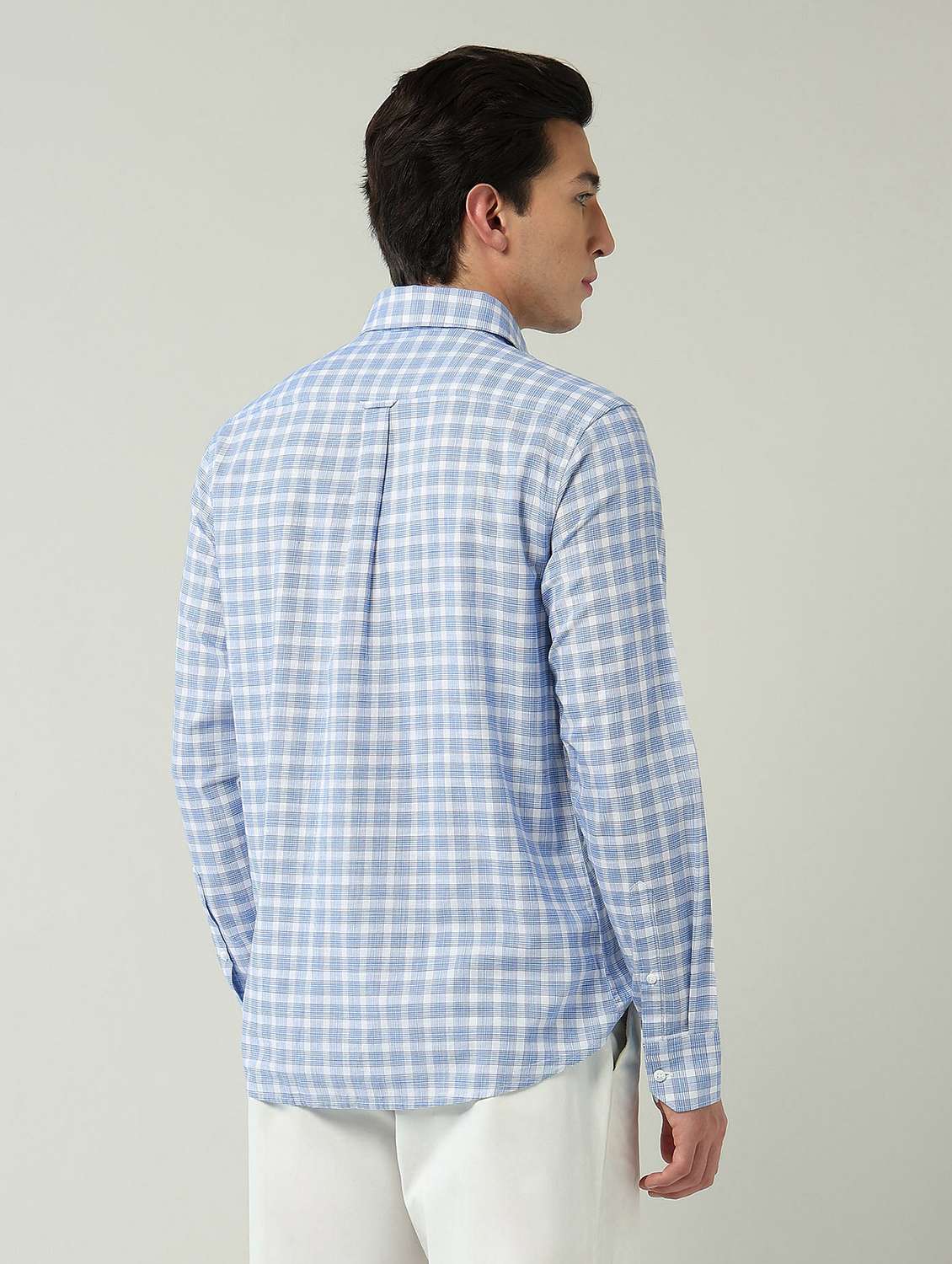 men checkered long sleeve slim fit casual shirt - 22024839 -  Standard Image - 3