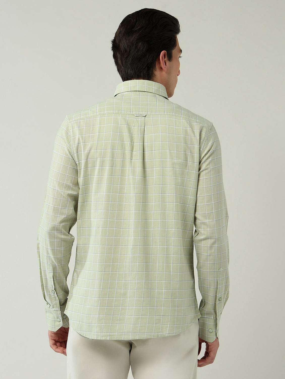men checkered long sleeve slim fit casual shirt - 22024840 -  Standard Image - 3
