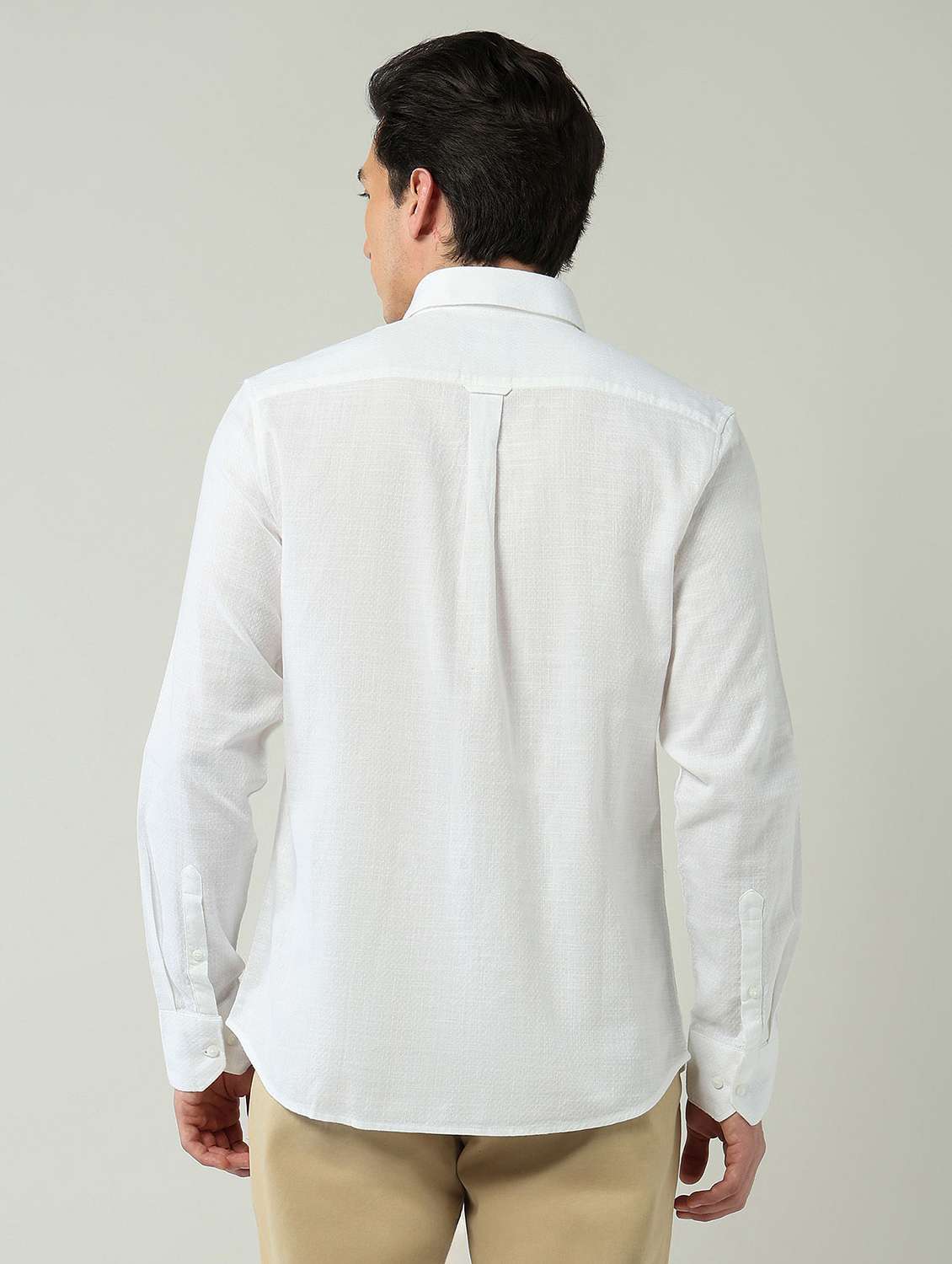 men solid long sleeve slim fit casual shirt - 22024842 -  Standard Image - 3