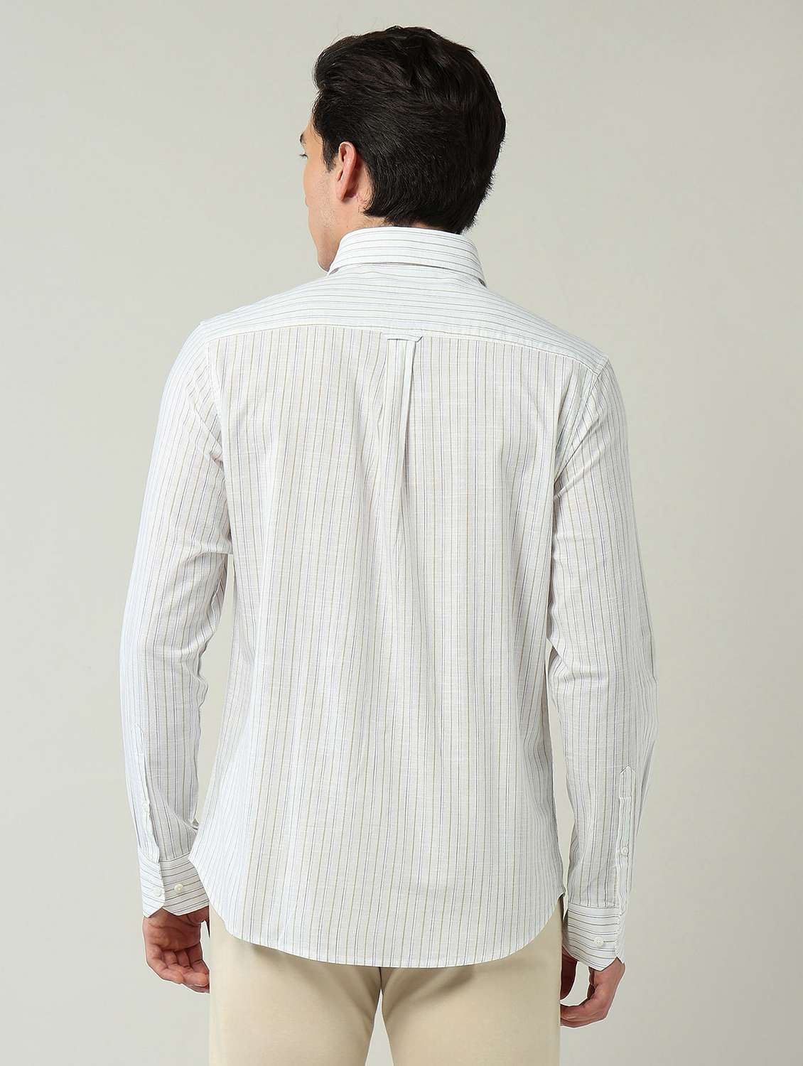 men striped long sleeve slim fit casual shirt - 22024843 -  Standard Image - 3
