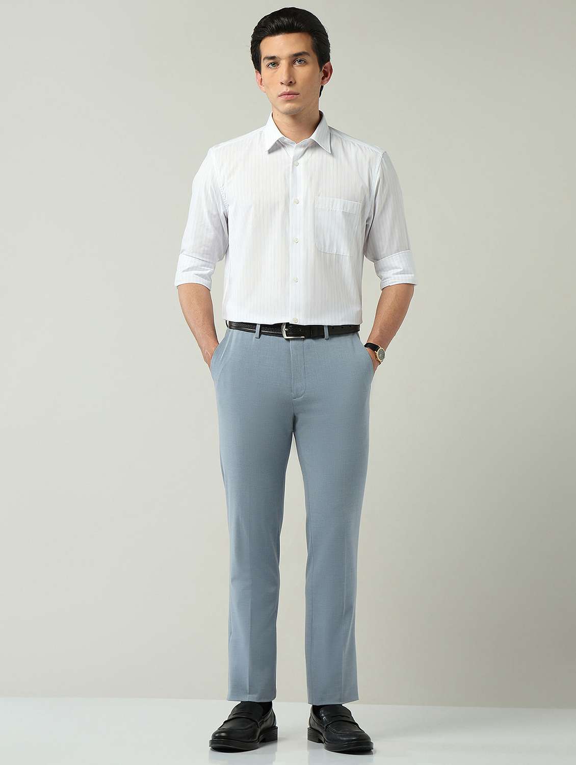 men striped long sleeve regular fit formal shirt - 22024846 -  Standard Image - 5