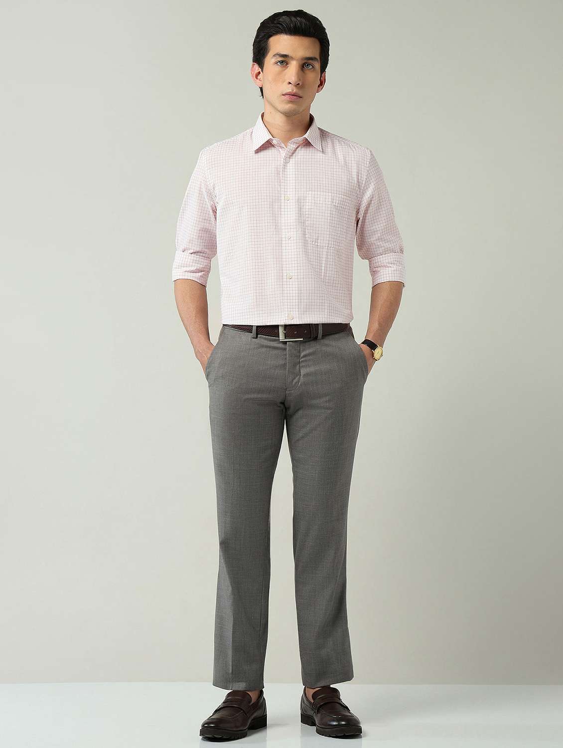 men checkered long sleeve regular fit formal shirt - 22024850 -  Standard Image - 5