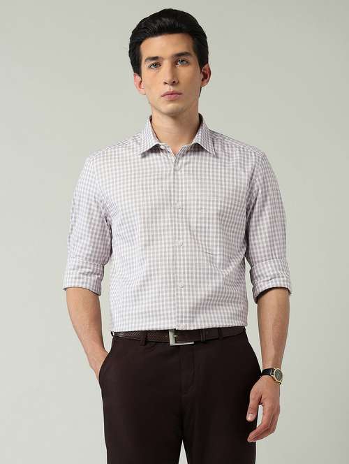 men checkered long sleeve regular fit formal shirt - 22024851 -  Standard Image - 0