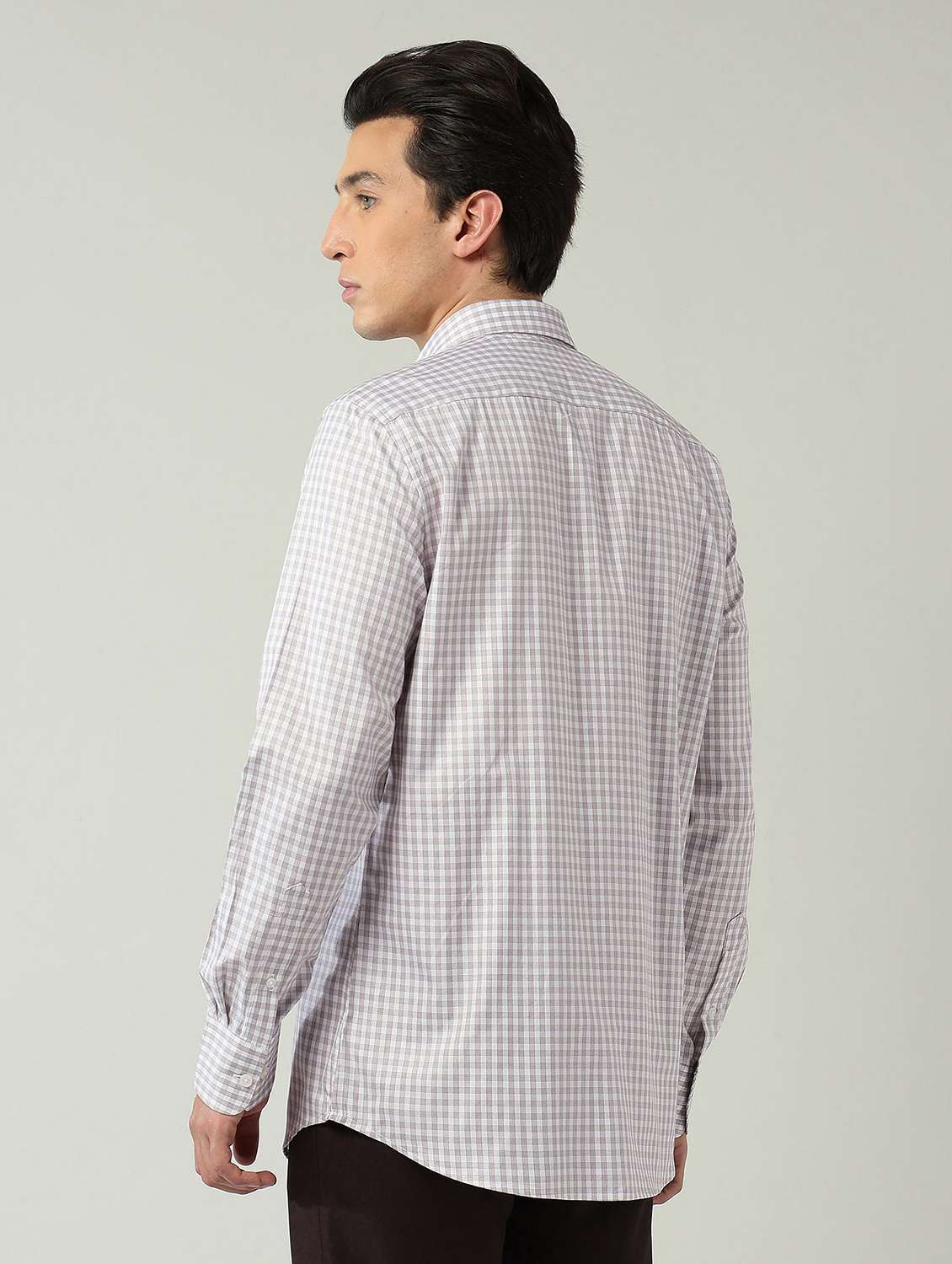 men checkered long sleeve regular fit formal shirt - 22024851 -  Standard Image - 3